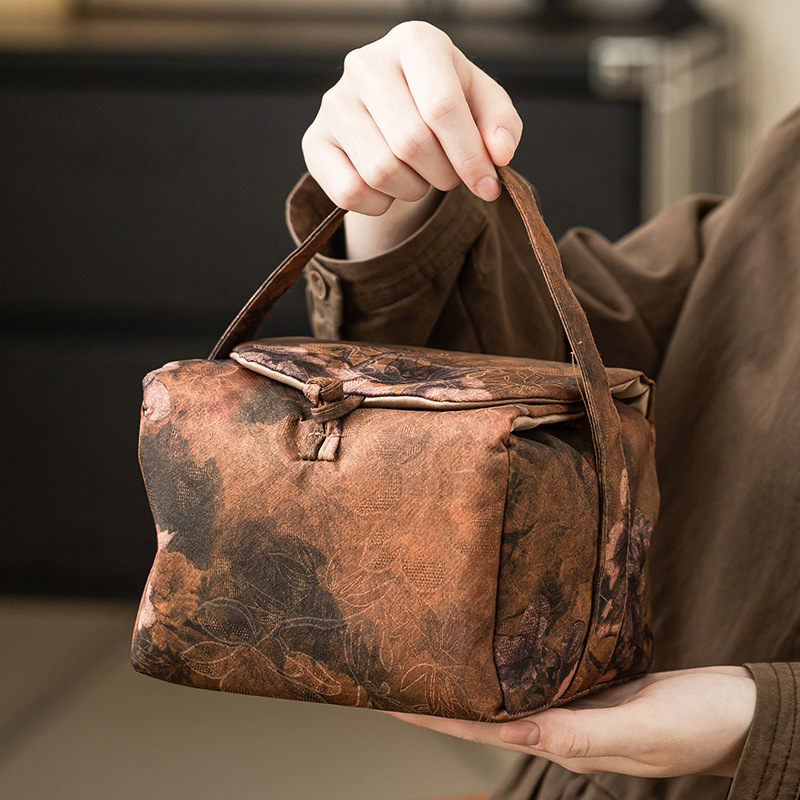 Túi lưu trữ sợi Xiangyun túi xách tay quốc gia túi trà một ấm hai cốc túi lưu trữ túi vải xách tay ngoài trời cỡ lớn