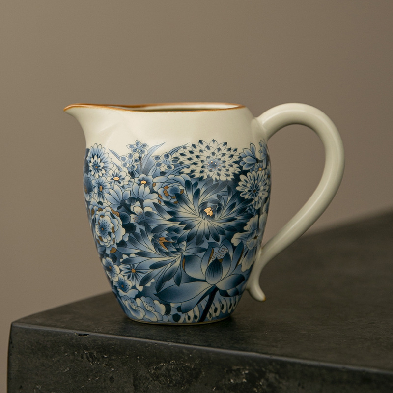 Cốc công bằng gốm sứ màu xanh và trắng cốc đồng phục cao cấp cổ điển cốc tách trà nhỏ bộ trà Kung Fu cốc công cộng lò thiền kiểu Nhật