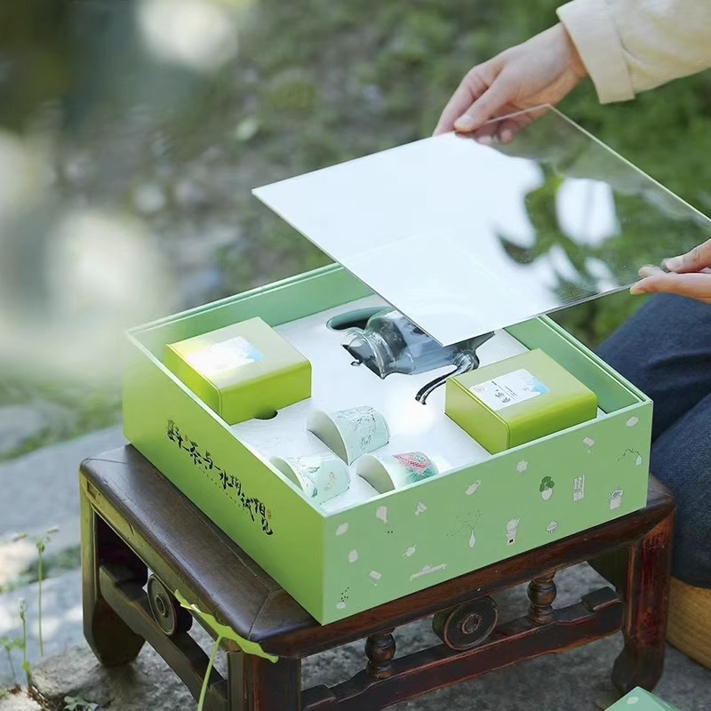 Bộ ấm trà thủy tinh dày có Borosilicat cao ấm pha trà cao cấp sang trọng nhẹ gia dụng hộp quà tách trà Kung Fu nhỏ ngoài trời