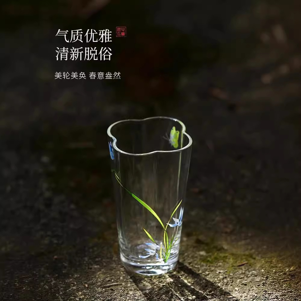 Cốc thủy tinh chịu nhiệt cao thủ công cốc chủ nhân chống bỏng cao cấp cốc pha trà hương vị Trung Quốc gia dụng cốc nước trà xanh chuyên dụng