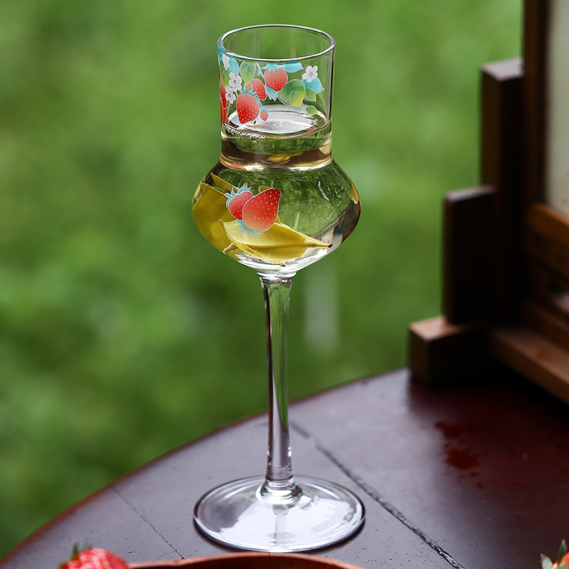 Cốc pha trà lạnh phong cách Trung Quốc mới cốc thủy tinh phòng trà nếm ly rượu cốc chân cao cốc hương thơm cốc nước trà lạnh sáng tạo cốc nước