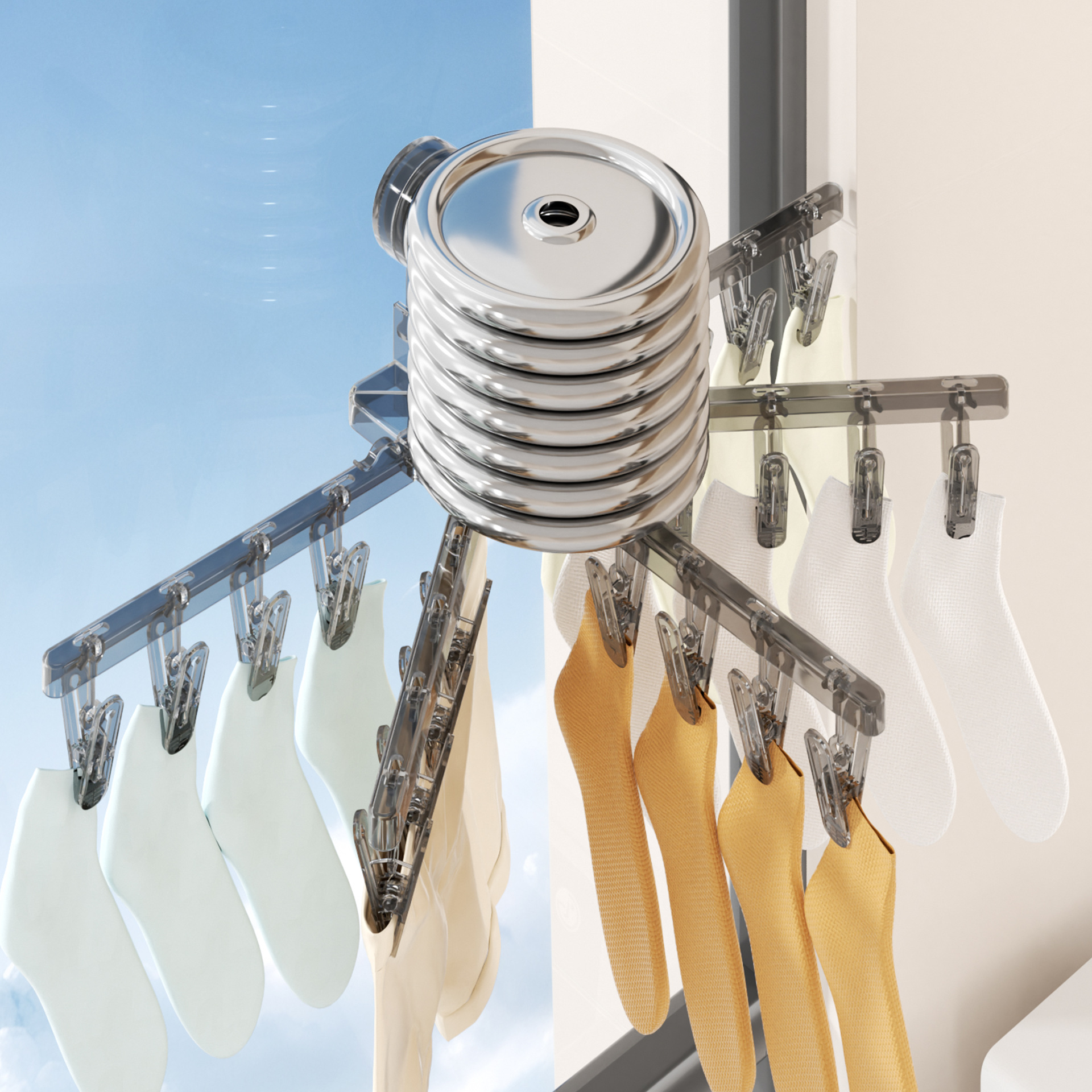 Giá phơi tất, giá phơi nhiều kẹp, kẹp tất đa năng gia dụng, đồ lót trẻ em, đồ phơi ban công, dụng cụ thần thánh