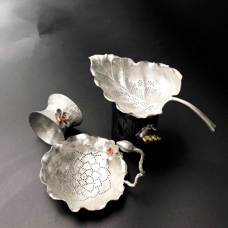 Bộ lọc trà lọc trà thiếc nguyên chất bộ lọc trà bộ lọc trà Bộ lọc trà thủ công Kung Fu bộ lọc trà Bộ lọc không khí Bộ trà phụ kiện trà