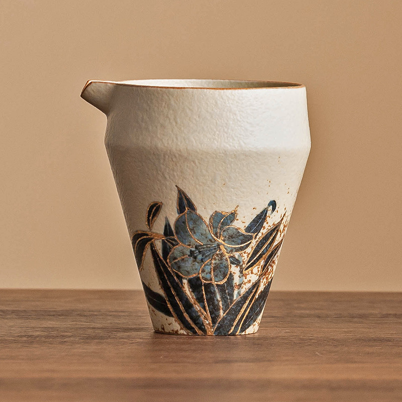 Cốc công bằng gốm sứ đỏ đá lửa trắng xanh, dụng cụ chia trà gia dụng, bộ trà kungfu biển trà đơn kiểu Trung Quốc sáng tạo, tách trà đồng nhất