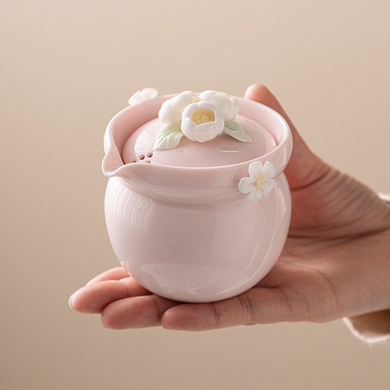 Bộ trà du lịch hoa nhào bột túi đựng đồ cắm trại di động ngoài trời gốm sứ cốc pha trà ấm trà