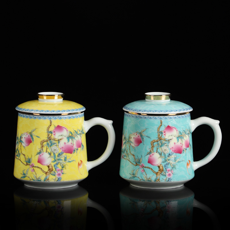 Cốc trà cao cấp Jingdezhen, cốc nước tráng men, tách trà, tách trà, bán buôn cá nhân