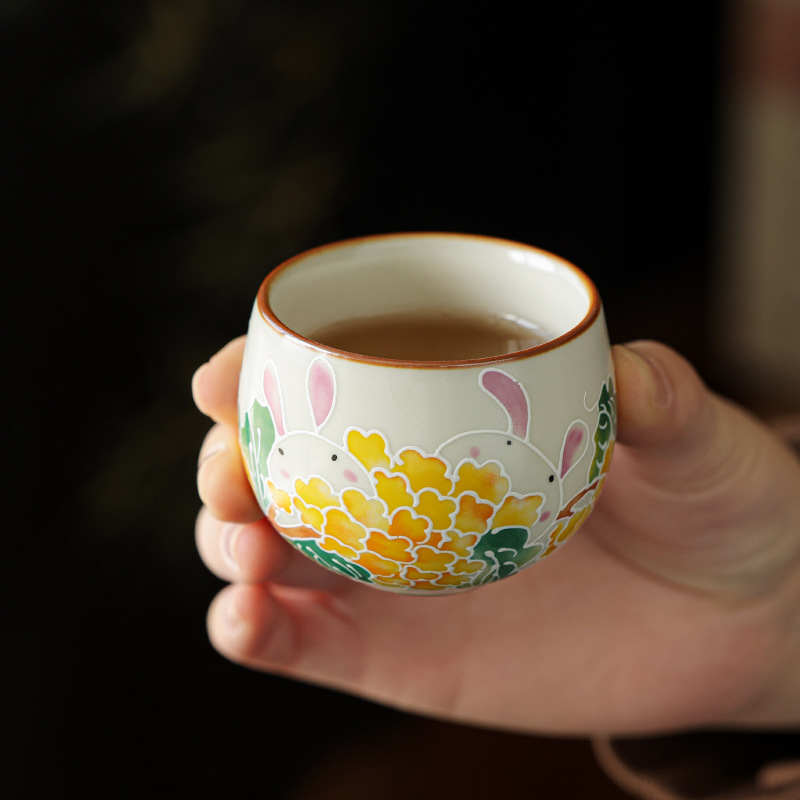 Ấm pha trà Ru Kiln một ấm hai cốc bộ dụng cụ pha trà Kung Fu gia dụng ấm chùm cốc pha trà dung tích lớn hộp quà