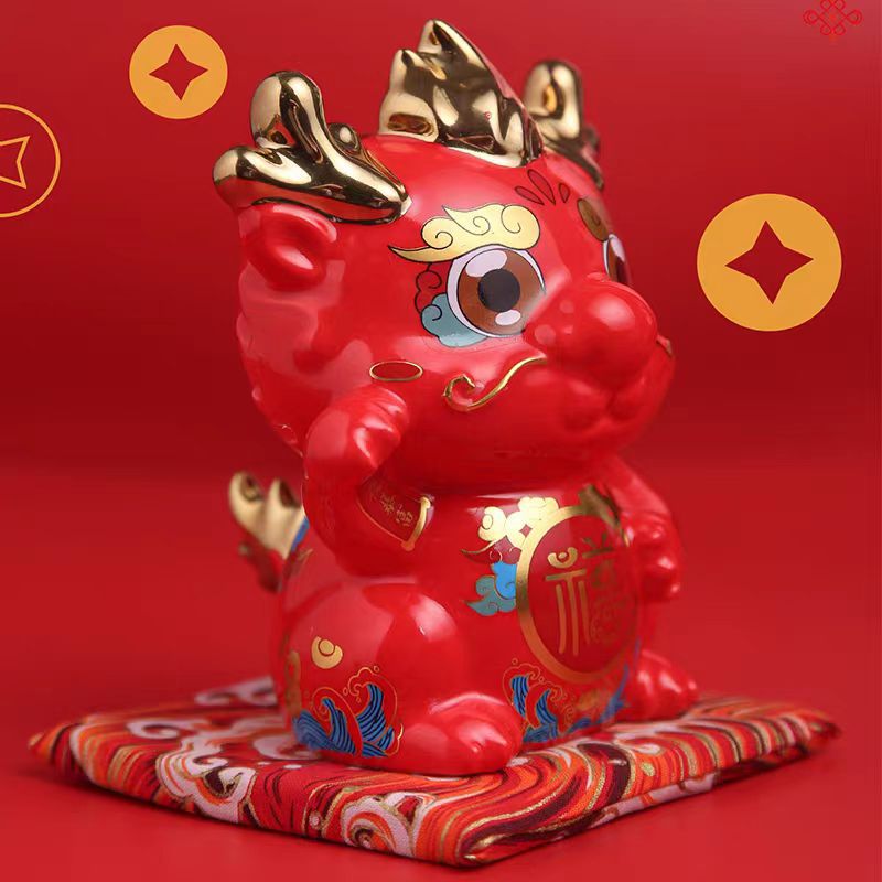 Con heo đất Gốm Sứ thủy triều năm Nhâm Thìn, quà tặng Tết tặng trẻ em, đồ trang trí để bàn văn phòng, đồ trang trí phòng khách