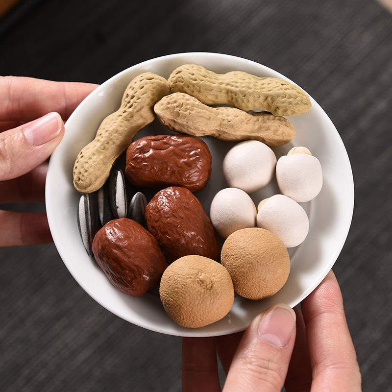 Đồ trang trí thú cưng Trà hạt dưa tử sa mô phỏng đậu phộng long nhãn sớm quý tử cửa hàng có thể nuôi được phần bùn chơi phụ kiện người hâm mộ