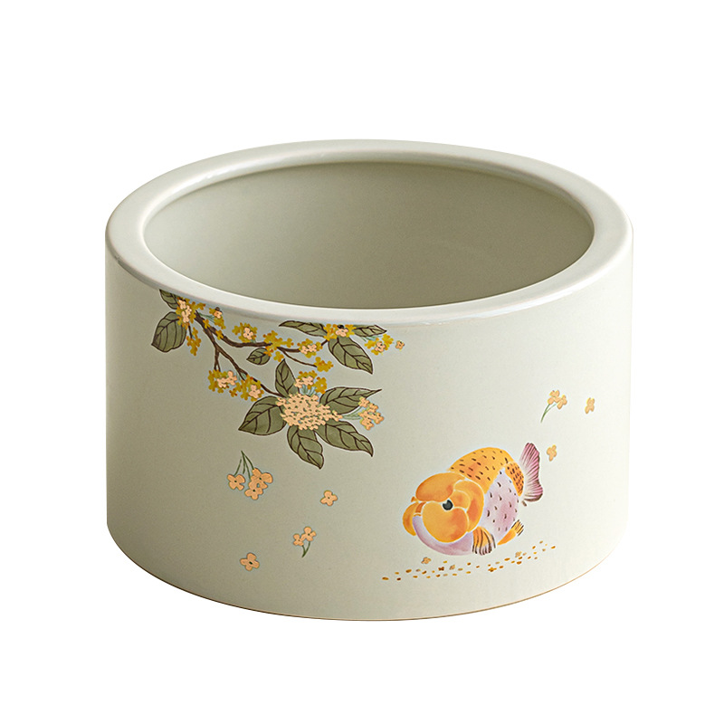 Quốc phong tro thực vật cá osmanthus vàng rửa trà nhà văn phòng gốm sứ cặn trà bể nước phụ kiện bộ trà rửa chén kiểu Trung Quốc