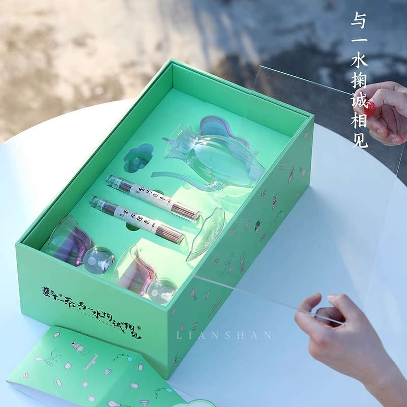 Bộ Hộp Quà Bộ trà thủy tinh borosilicate cao cấp cốc trà Kung Fu cao cấp gia dụng MẪu mới ấm pha trà trà hoa trà xanh