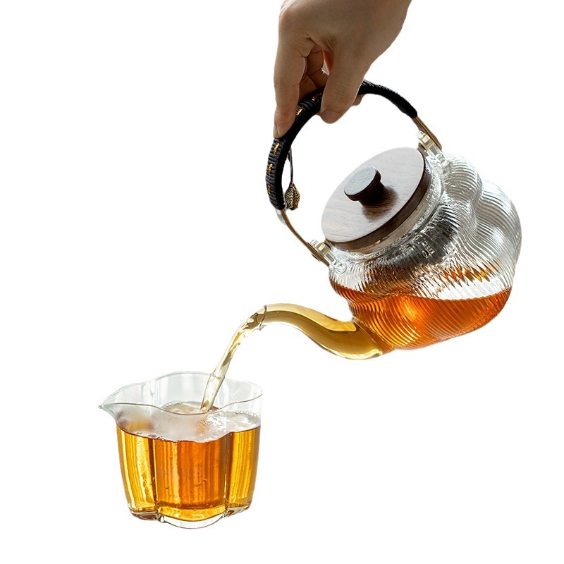 Ấm trà thủy tinh tích hợp nấu, bếp gốm điện dung tích lớn, dụng cụ đun trà tự động, đun nước, pha trà chống bỏng chuyên dụng