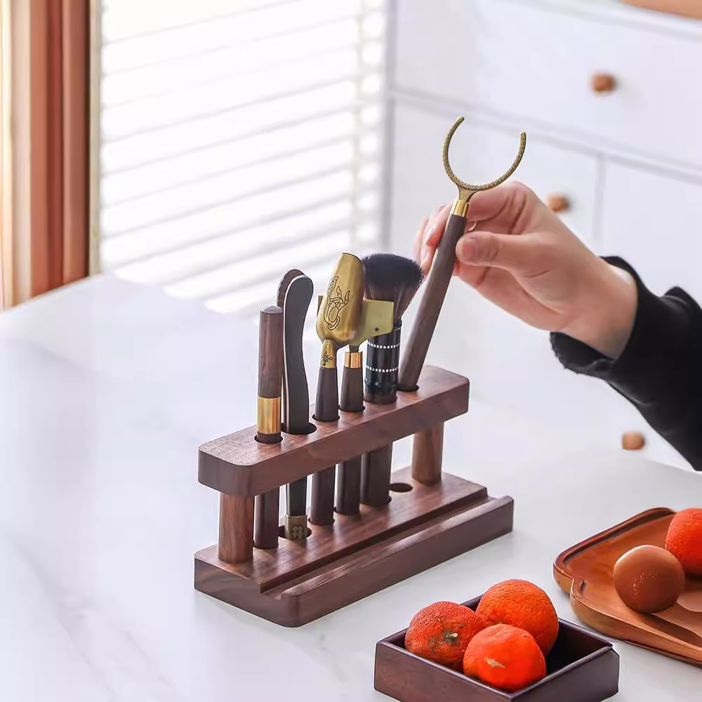 Bộ trà đạo Bộ sáu quý ông Bộ Phụ Kiện Kẹp trà bút trà cao cấp Bộ dụng cụ pha trà Gỗ Óc Chó