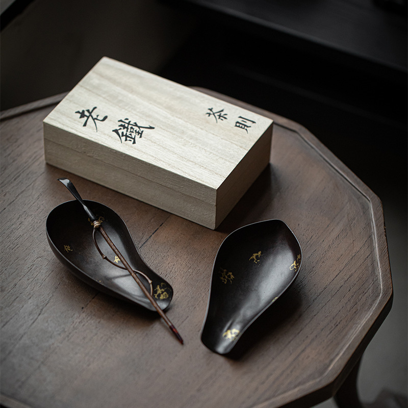 Bán buôn thủ công đặt hàng trà vàng sắt cũ trà sen Phụ Kiện Bộ trà muỗng cà phê thưởng thức trà sen đánh thức trà sen trà đạo sáu quý nhân