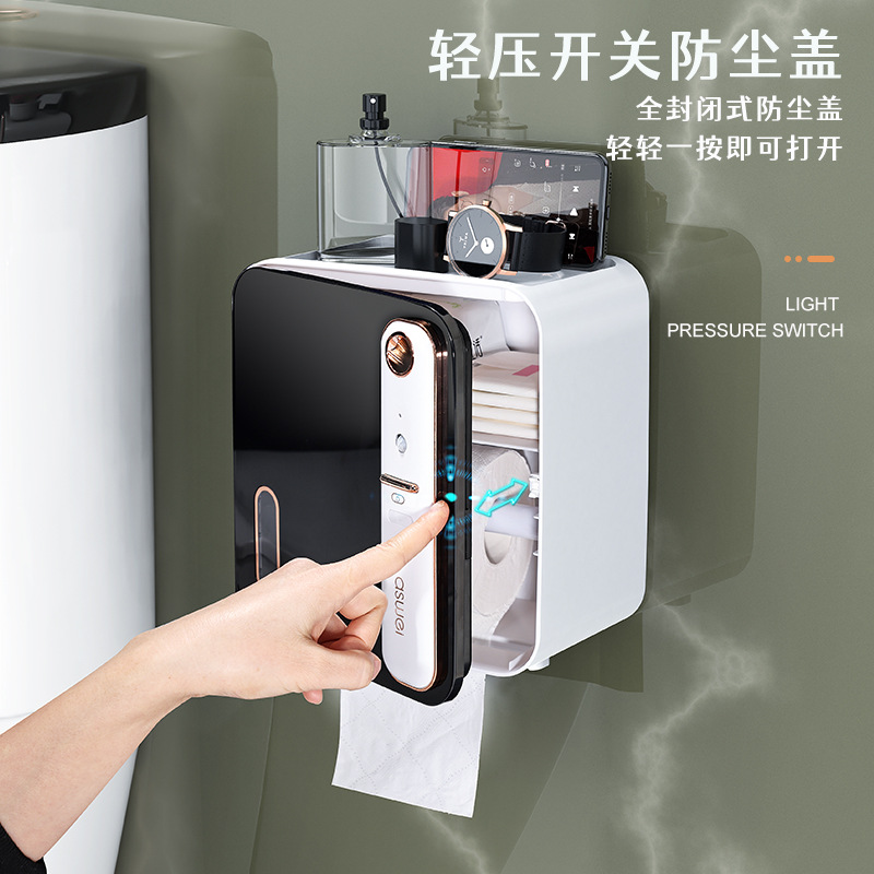 Hộp đựng khăn giấy nhà vệ sinh thơm thông minh giá để giấy vệ sinh giấy vệ sinh hộp cuộn giấy nhà vệ sinh không cần đục lỗ chống thấm nước