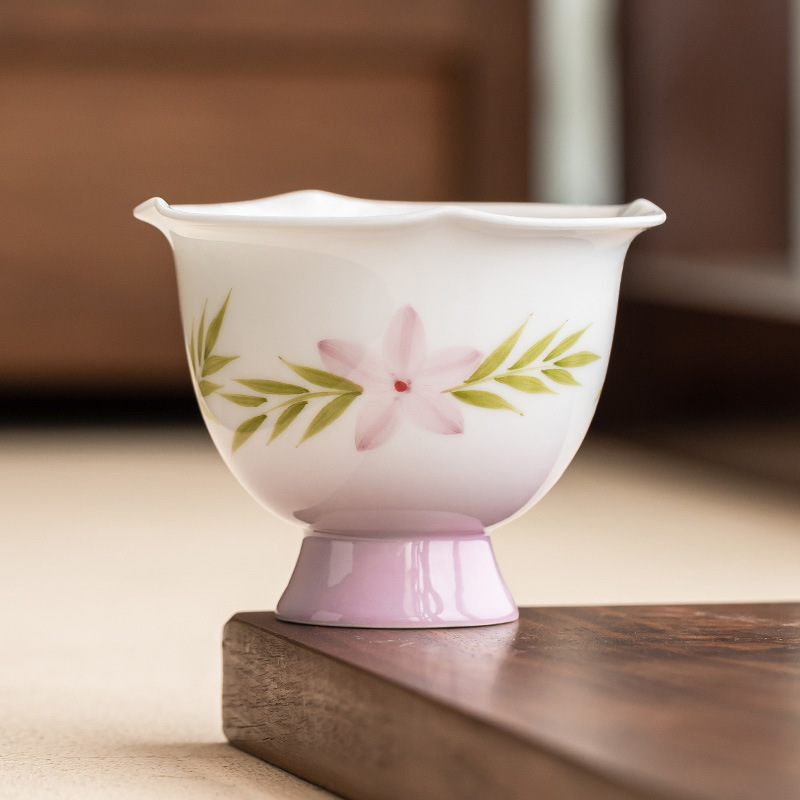 Gradient màu tím gốm sứ tách mơ mộng khóa Yan Hua Lei cốc chủ nhân cốc sản phẩm đặc biệt cá nhân cốc trà nhỏ tươi đơn