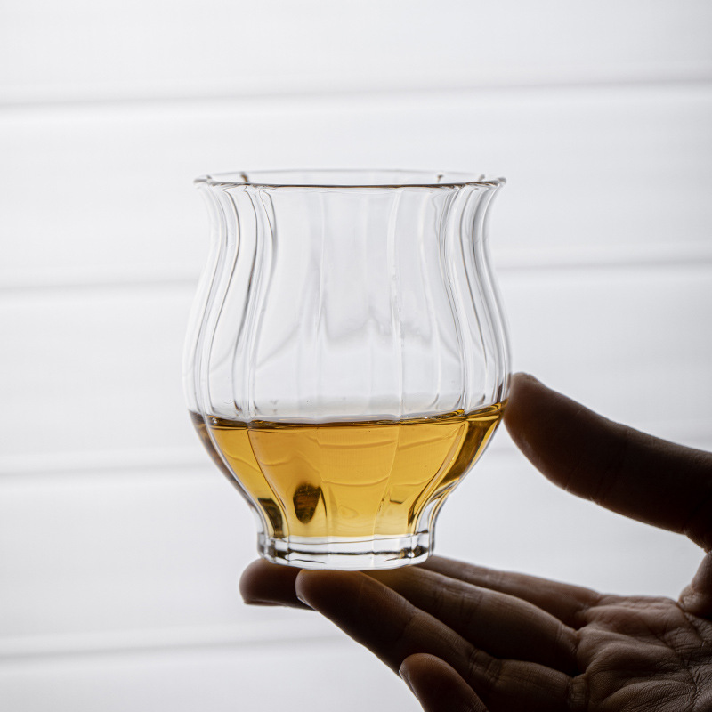 Cốc Sản phẩm thủy tinh chịu nhiệt dày cốc đựng cánh hoa gia dụng cốc chủ nhân hoa sen thủy tinh Bộ trà Kung Fu cốc thủ công kiểu Nhật