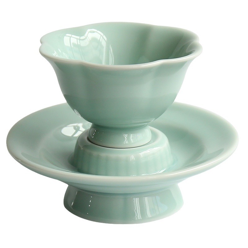 Gốm sứ chống Songying Qingkui miệng chén trà chén trà hình hoa sen chén chủ nhân chén trà chén trà cốc trà