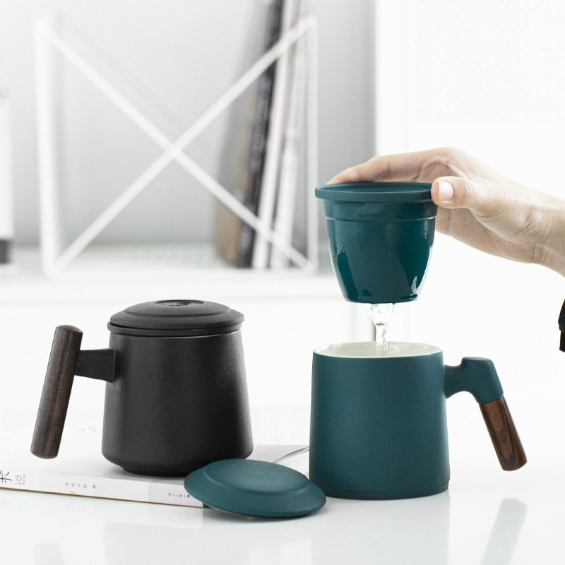 Cốc trà lọc gốm sứ Cốc pha trà văn phòng quà tặng Trà Tách nước cốc nước cá nhân cốc cốc