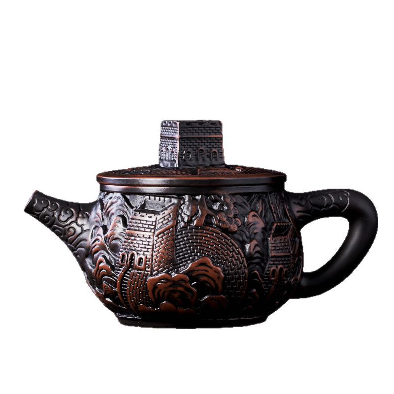 Quà tặng cao cấp Bộ trà Kung Fu gốm tím Master Zhang Baoling Ấm trà Đồ pha trà gốm sứ gia dụng Hộp quà một bình