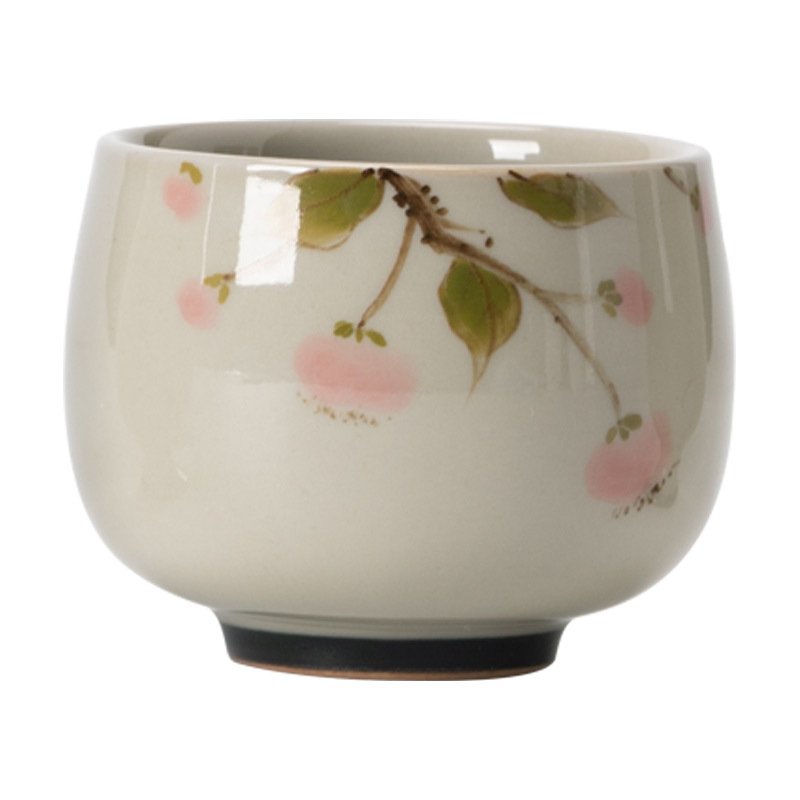 Cốc Trà Lựu vẽ tay màu xám thực vật cốc trà gốm sứ cốc chủ nhân tách trà đơn bộ trà Kung Fu Trung Quốc Cốc thơm
