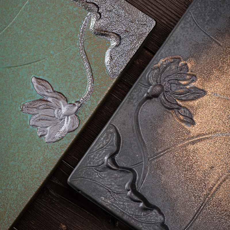 Khay trà pha khô Sifang Guixin Khay trà pha khô kiểu Nhật cỡ lớn đựng nước, trữ nước và thoát nước, khay đựng trà bằng gốm