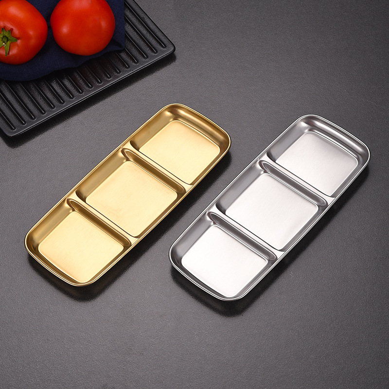 Khay nước chấm 1-3 ngăn inox 304 chén đựng sốt gia vị PBCP29