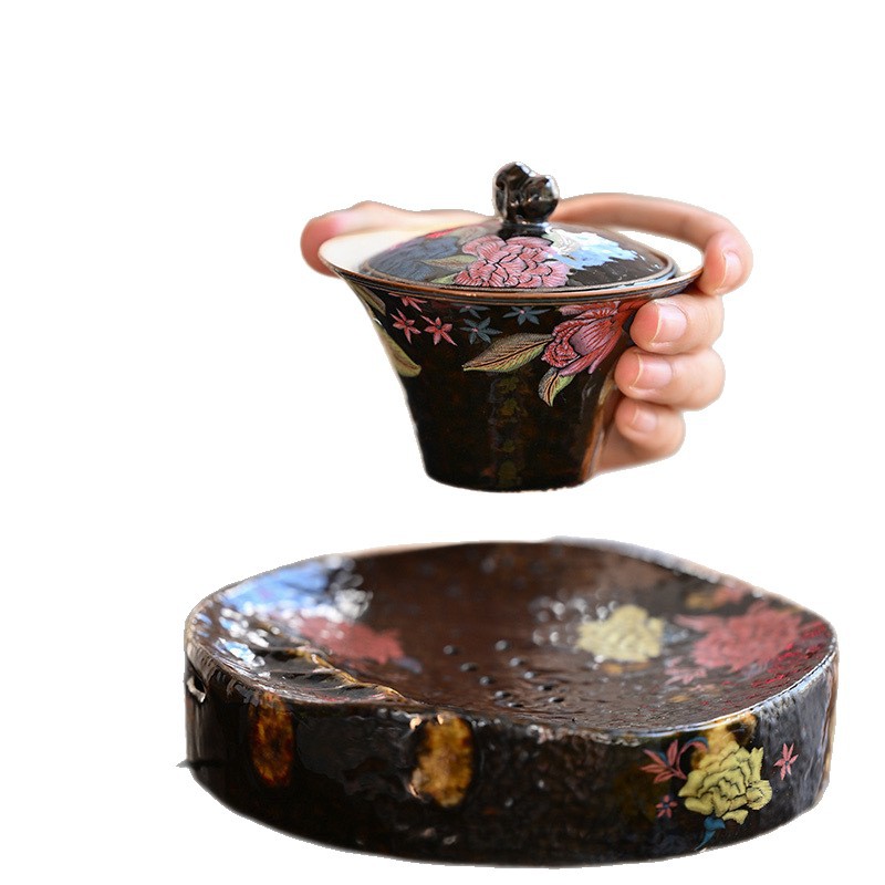 Củi Kesi thủ công mỹ nghệ bát có nắp thứ hai, bát có nắp cao cấp dành cho nữ thủ công, bộ trà Kung Fu, quà tặng cổ điển cao cấp