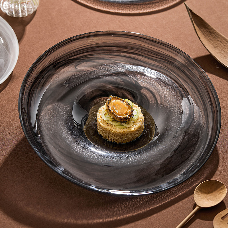 Thổ Nhĩ Kỳ ARDACAM nhập khẩu đĩa thủy tinh đĩa gia dụng đĩa tròn bộ đồ ăn khách sạn thương mại cao cấp đĩa hình đặc biệt