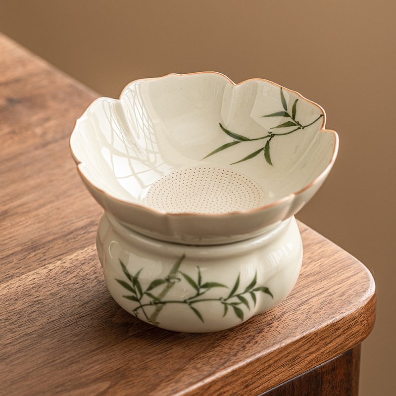 Bộ lọc trà rò rỉ trà xanh ngọc bích Bộ Lọc gốm sứ cao cấp Bộ trà Kung Fu pha trà kiểu Trung Quốc