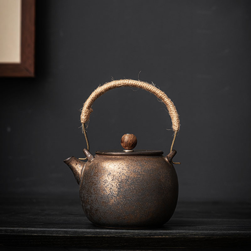 Ấm trà chùm cổ điển kiểu Trung Quốc ấm trà gốm sứ dung tích lớn có lọc dụng cụ pha trà Kung Fu ấm trà một ấm mạ vàng bán buôn