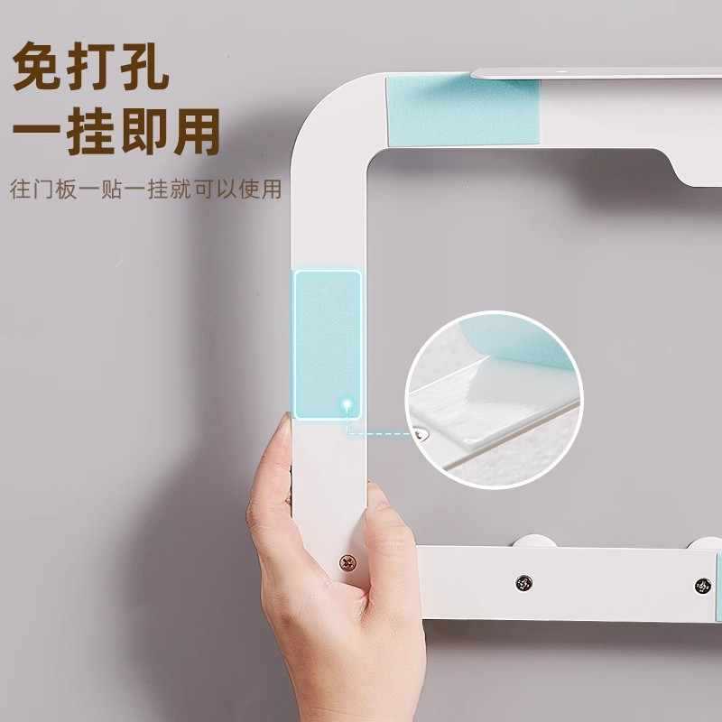 Móc treo quần áo móc gấp vô hình không đục lỗ treo treo tường treo tường cửa ra vào quần áo mũ quần áo móc hàng sau cửa phòng tắm sáng tạo