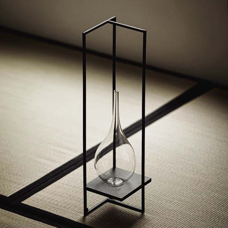 Đồ trang trí cắm hoa kính sắt rèn sáng tạo đồ trang trí cắm hoa phòng khách kiểu Trung Quốc mới