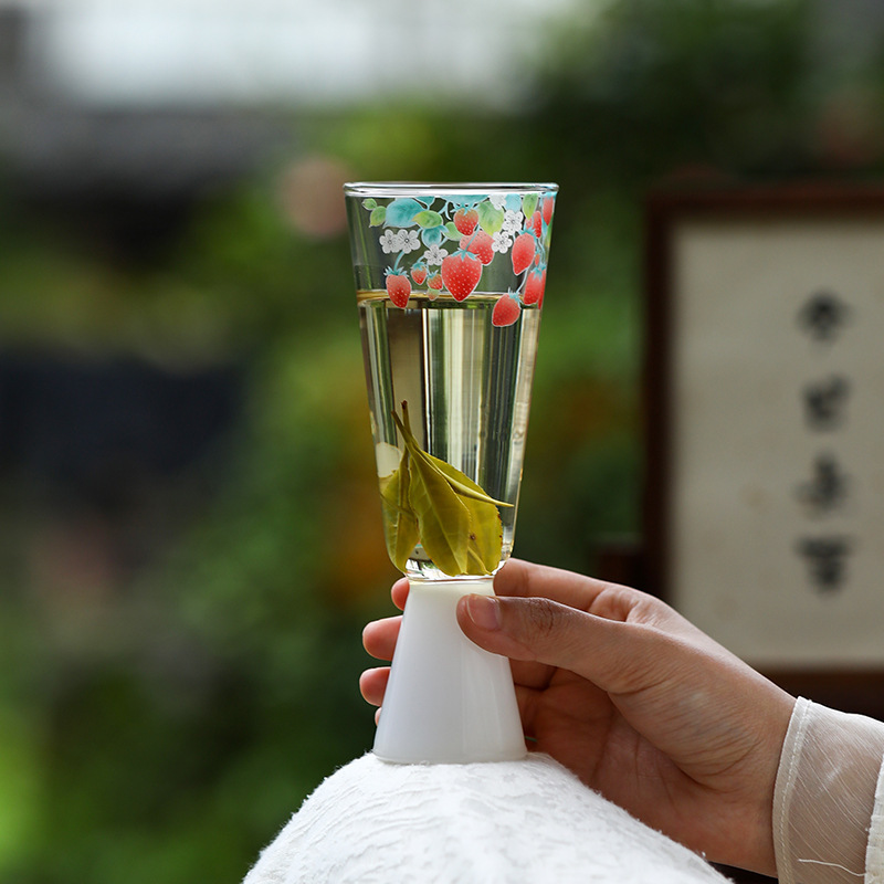 Cốc trà xanh cốc trà chuyên dụng cốc thủy tinh cốc nước cá nhân cao cấp Cốc pha trà cao cấp Boron cao chịu nhiệt độ cao