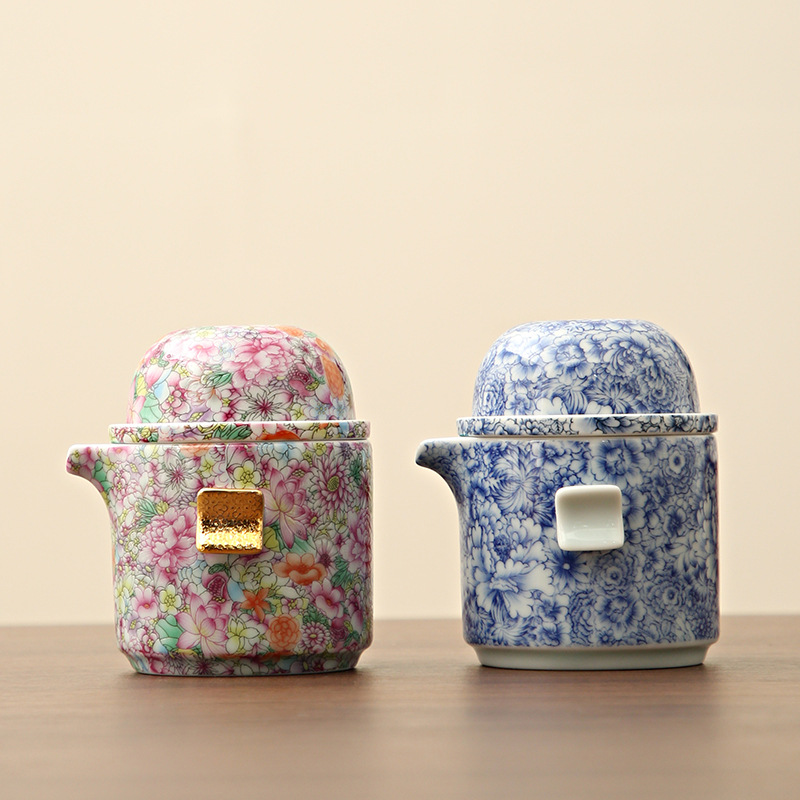 Bộ đồ uống trà cốc trà cầm tay bộ đồ du lịch một người đi chơi túi xách ấm pha trà cốc khách nhanh nữ sinh giá trị cao