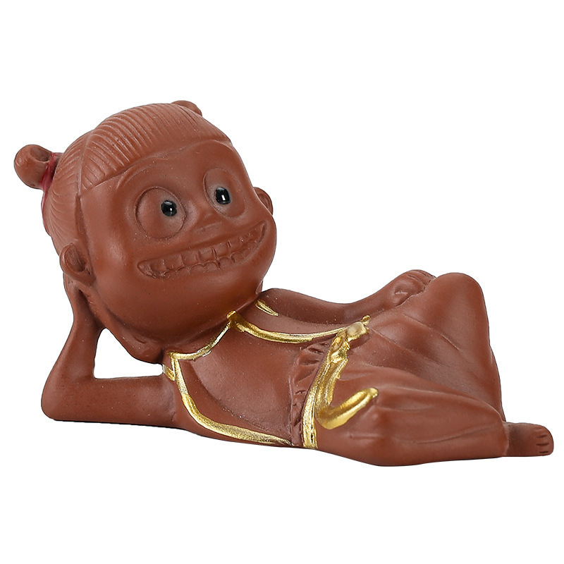 Đồ trang trí thú cưng trà cát tím cao cấp có thể nâng cao bàn trà Nezha chơi trà mini handmade khay trà trang trí trà đạo phụ kiện bộ trà