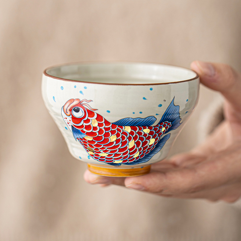 Cỏ cây xám vàng ngọc đầy đủ cốc chủ nhân cốc trà cốc trà phong cách Trung Quốc cổ điển cốc chuyên dụng uống trà dung tích lớn đơn