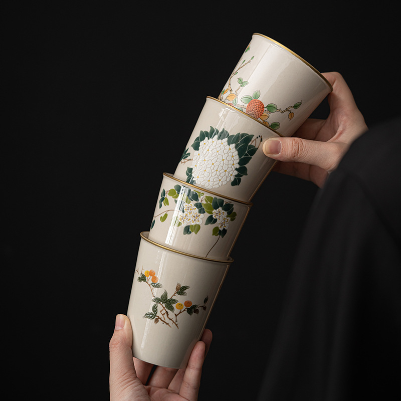 Cốc trà men màu xám thực vật cốc chủ nhân lớn cốc sữa gia dụng cốc cà phê cốc Coca Cốc pha trà cốc nước sáng tạo