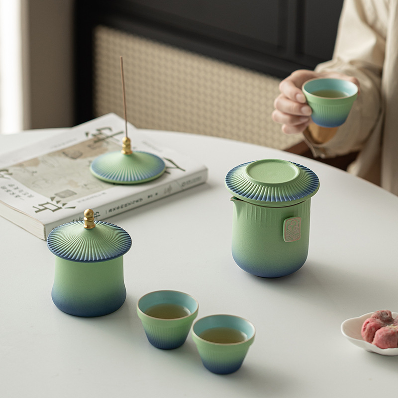 Cung điện quốc gia dần dần một ấm ba tách trà nhóm cầm tay ấm trà tách trà hộp quà bộ trà văn hóa và sáng tạo Tử Cấm Thành