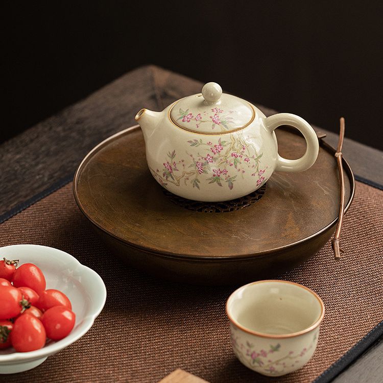 Ấm trà Xishi Lò Ru Vàng Ấm trà Dụng cụ trà đạo Kung Fu Ấm trà đơn dụng cụ pha trà gốm sứ gia dụng Ấm pha trà