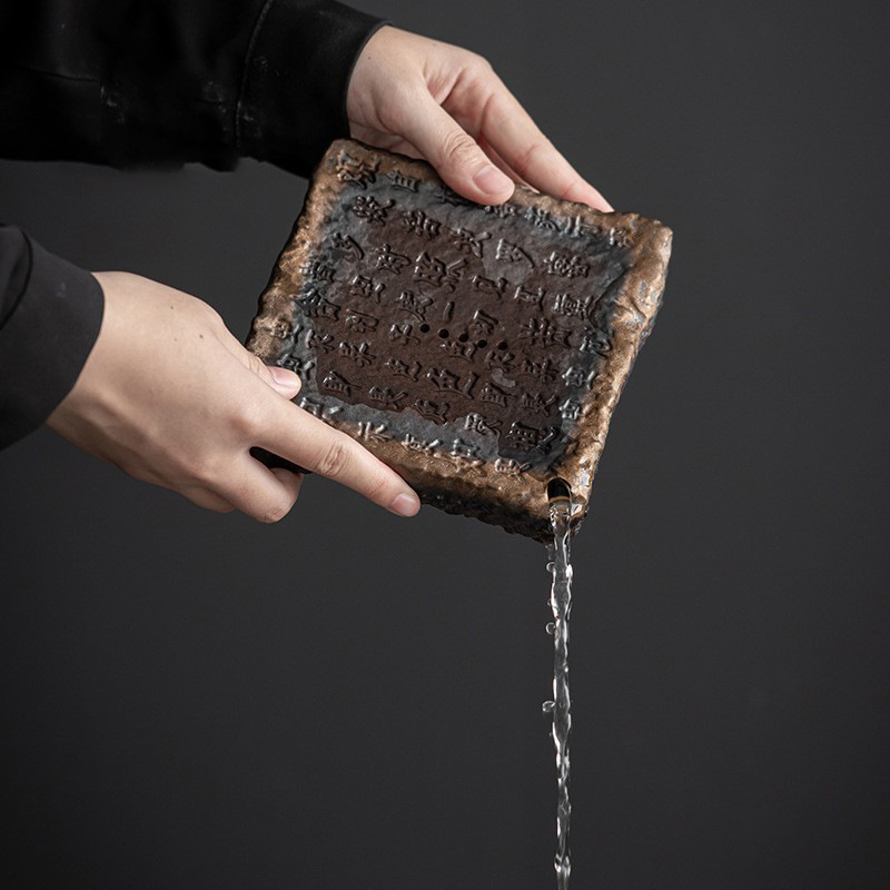 Ấm gốm Tâm Kinh sáng tạo, bàn ủ khô, kiểu trữ nước, ấm cổ điển kiểu Trung Quốc, khay đựng ấm, khay đựng trà, khay đựng trà, bán buôn