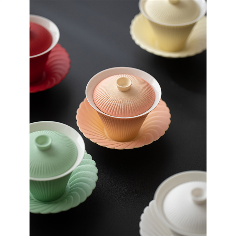 Bộ trà du lịch, tách trà Kung Fu ngoài trời di động, cốc khách nhanh chuyên dụng cá nhân, bộ bát có nắp cắm trại một bình ba cốc