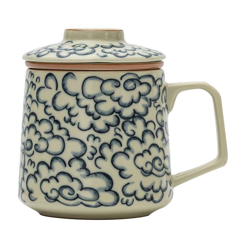 Cốc văn phòng Ruyao Xiangyun Cốc gốm sứ gia dụng Cốc uống nước chuyên dụng cá nhân Cốc tách trà