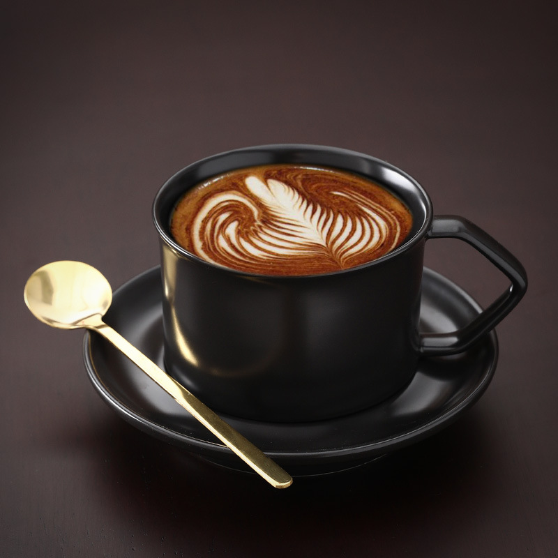 Cốc cà phê kiểu Mỹ gốm sứ sang trọng nhẹ Bộ cốc cà phê Latte tai treo văn phòng gia dụng cốc trà chiều chuyên nghiệp