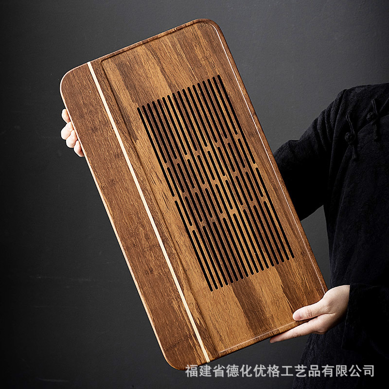 Khay trà tre Yixiantianzhong, bộ trà gia dụng, Khay trà, khay trà, ngăn chứa nước văn phòng đơn giản, Khay trà kiểu ngăn kéo, khay pha khô