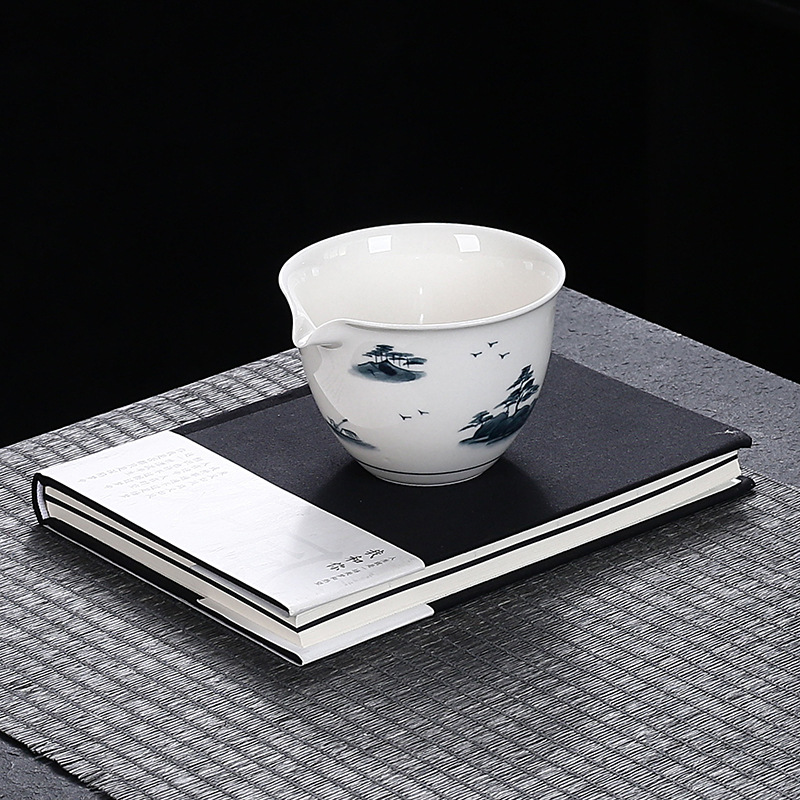 Cốc công cộng tráng men màu vẽ tay màu xám thực vật, trà sứ, bộ trà, phụ kiện bộ trà Kung Fu, bộ trà, bộ tách đồng nhất