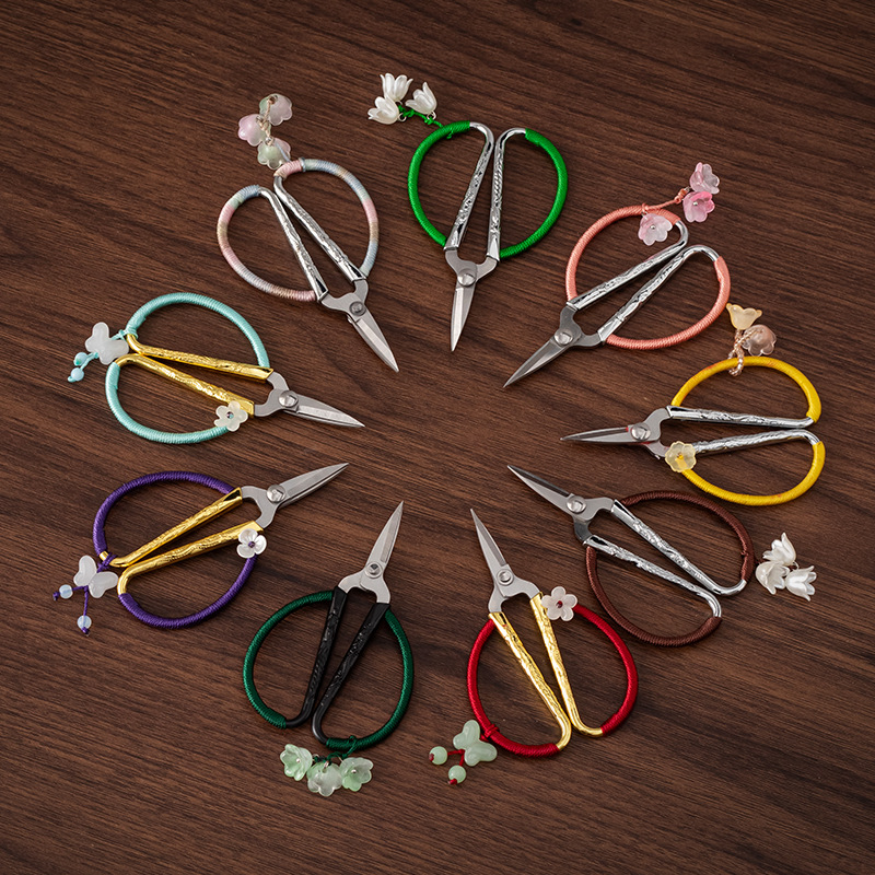 Phụ kiện trà đạo inox, dây buộc mini, kéo nhỏ, kéo nghệ thuật trà, túi trà, túi trà, cắt chỉ, đầu trà, phòng trà, cổ điển