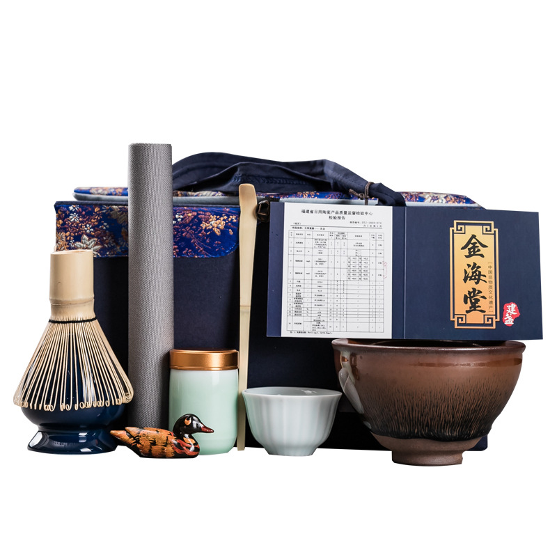 Bộ dụng cụ đặt trà Thời Nhà Tống, bình trà, bột trà, Tuhao Jianzhan, trà phong cách nhà Tống, bộ trà, Bộ đầy đủ, dụng cụ Matcha