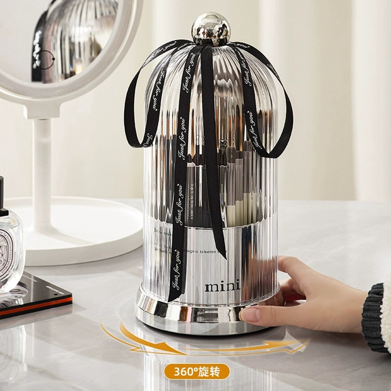 Hộp đựng cọ trang điểm hộp đựng đồ xoay chống bụi có nắp Hộp đựng mỹ phẩm dạng bột lỏng chì kẻ mày bút đánh bóng mắt giá trị cao