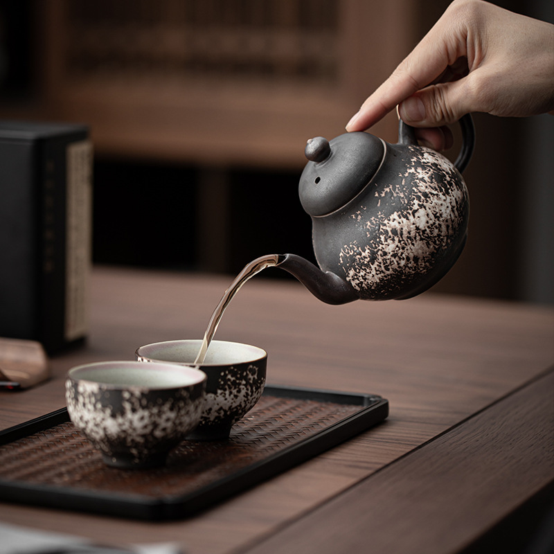 Wabi-Im lặng Vật Fanqing Bộ ấm trà một ấm hai tách Bộ trà Kung Fu cổ điển gia dụng làm quà tặng